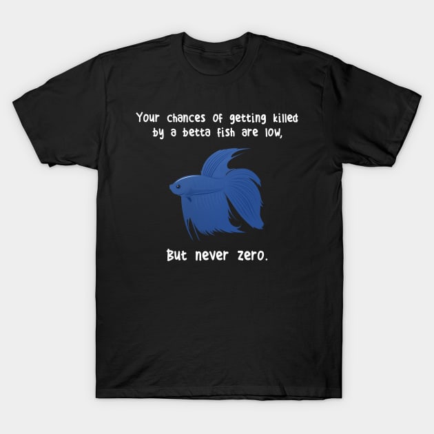 Betta Fish Siamese Fighting Fish Never Zero T-Shirt by Psitta